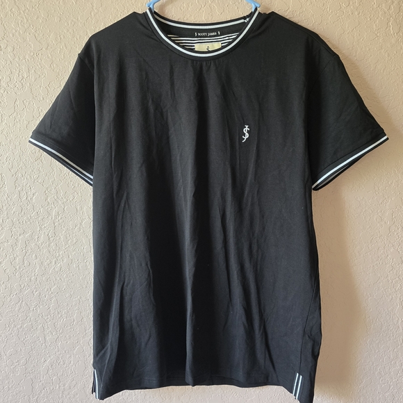 Scott James Soft Short Sleeve Crew Neck T-Shirt Black Men's L - Picture 1 of 3